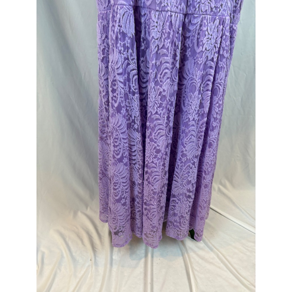 Torrid Lavender Purple Floral Lace Short Sleeve Empire Waist Maxi Dress Size 4 - Picture 4 of 13